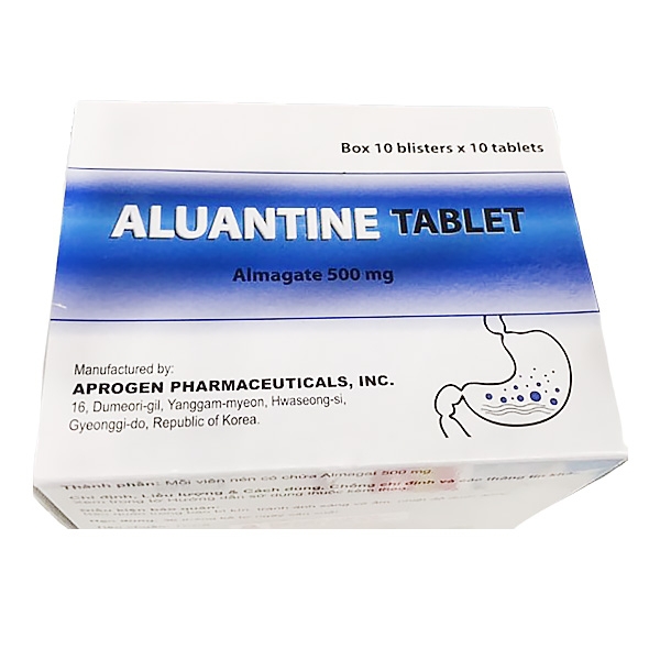 Thuốc Aluantine Tablet Aprogen điều trị viêm dạ dày, tăng tiết acid dạ dày (10 vỉ x 10 viên)