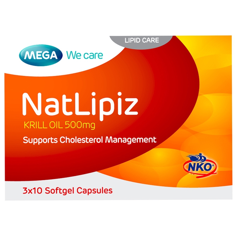 Viên uống Natlipiz MEGA We care duy trì nồng độ cholesterol tốt trong máu (3 vỉ x 10 viên)