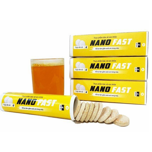 Viên sủi Nano Fast Fresh Life hỗ trợ giảm acid uric máu, hạn chế viêm khớp do gout (20 viên)