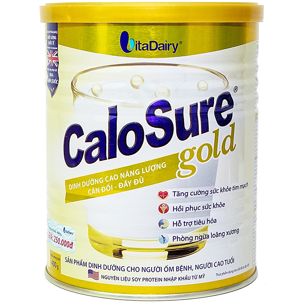 Sữa bột CaloSure gold Vitadairy tăng cường sức khỏe tim mạch, hồi phục sức khỏe (400g)