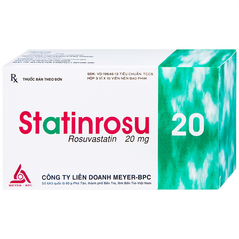 Thuốc Statinrosu 20 Meyer điều trị tăng cholesterol máu nguyên phát (3 vỉ x 10 viên)