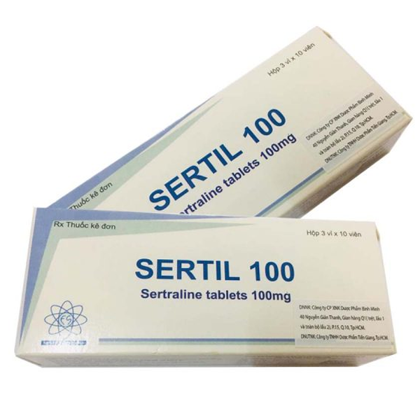 Thuốc Sertil 100 Kwality Pharmaceutical điều trị bệnh trầm cảm, hội chứng hoảng sợ (3 vỉ x 10 viên)