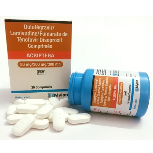 Thuốc Acriptega 50mg/300mg/300mg Mylan điều trị nhiễm virus gây suy giảm miễn dịch ở người HIV-1 (30 viên)