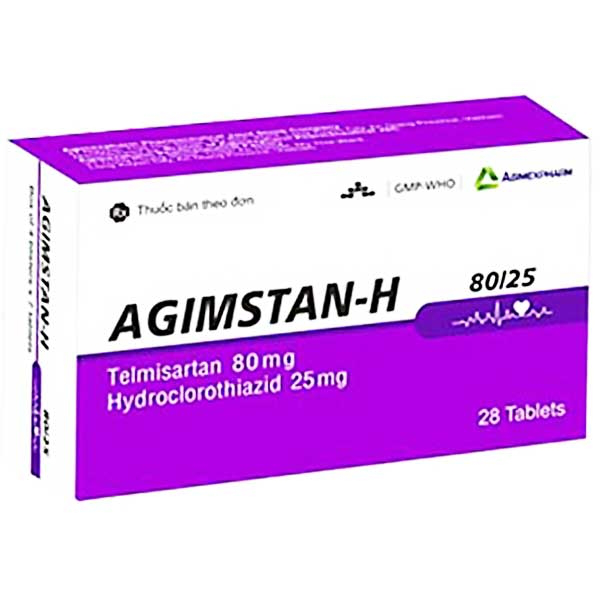 Thuốc Agimstan-H 80/25 Agimexpharm điều trị tăng huyết áp (4 vỉ x 7 viên)