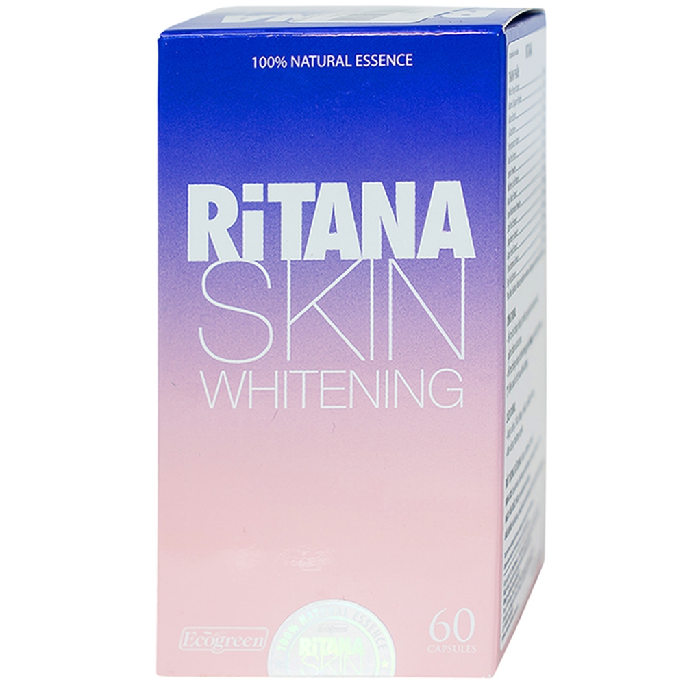 Viên uống Ritana Skin Whitening Ecogreen hỗ trợ da trắng hồng tự nhiên, giúp làm mờ sạn nám (60 viên)