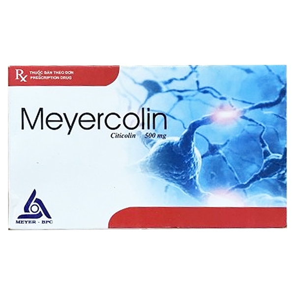 Thuốc Meyercolin 500mg Meyer - BPC phục hồi vận động sau tai biến, bệnh Parkinson (2 vỉ x 10 viên)