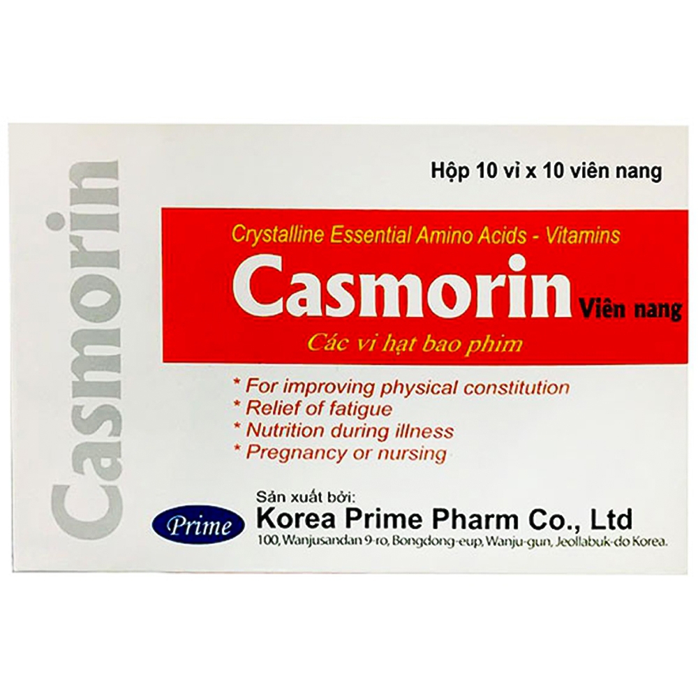 Thuốc Casmorin Korea Prime Pharma bổ sung các acid amin và vitamin (10 vỉ x 10 viên) 