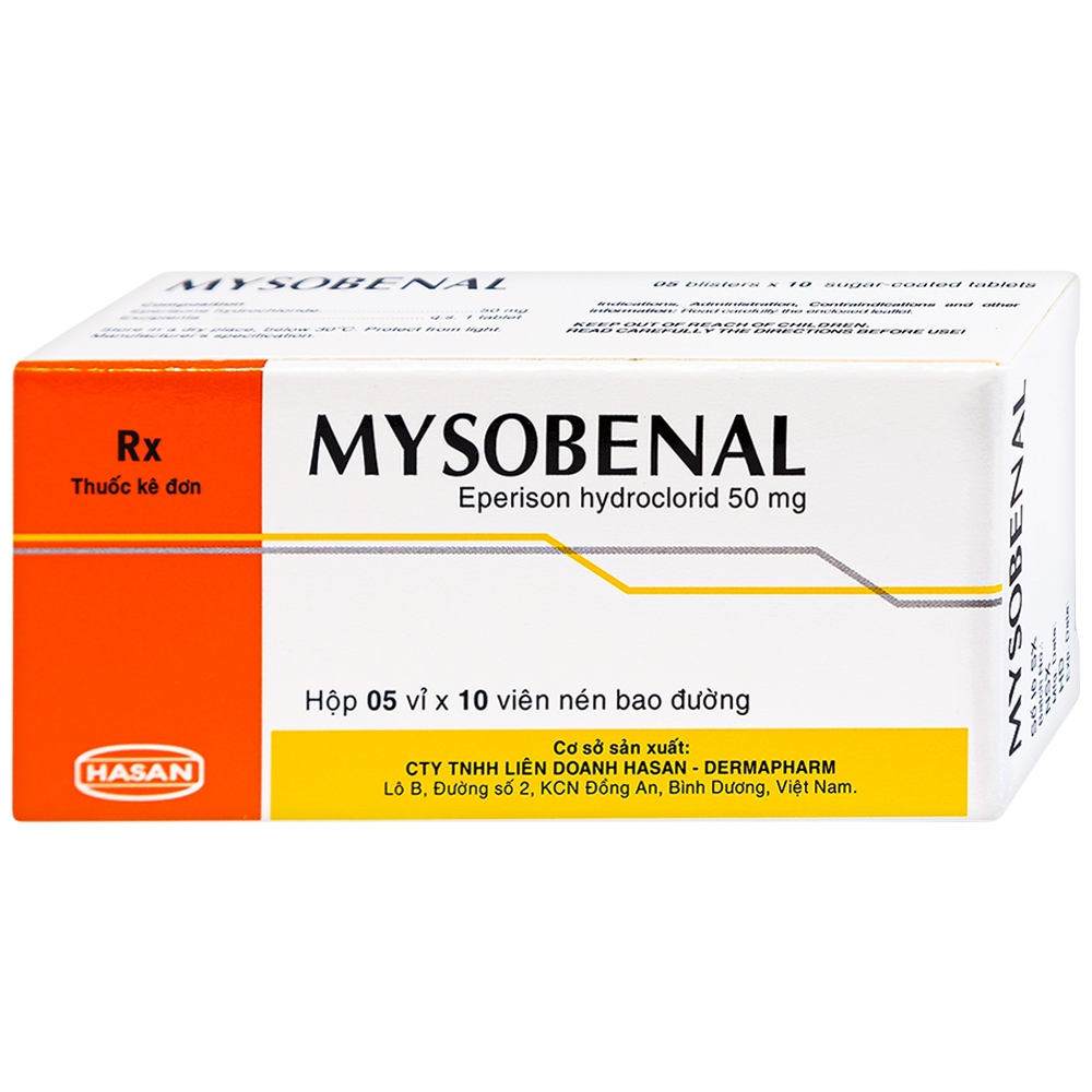 Viên nén Mysobenal 50mg Hasan cải thiện triệu chứng tăng trương lực cơ (5 vỉ x 10 viên)