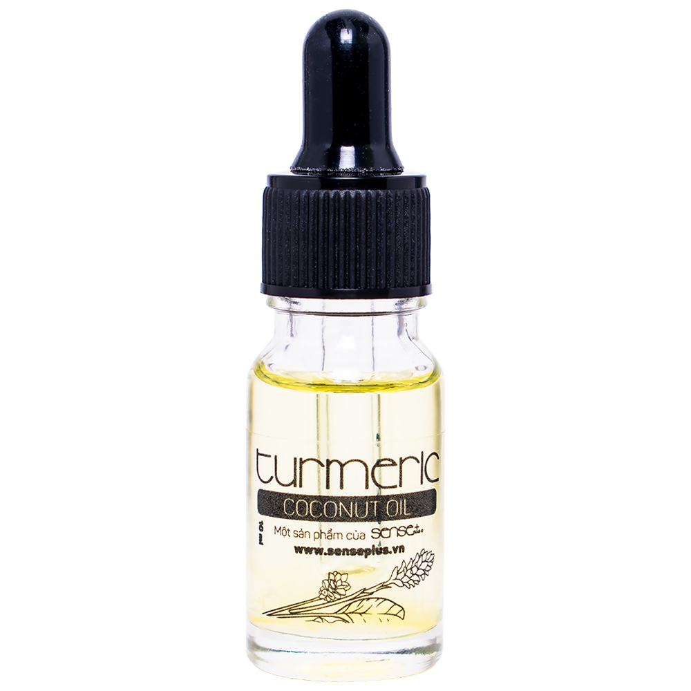 Dầu dừa nghệ trắng da Sense Turmeric Sense Plus dưỡng ẩm cho da mặt và mắt vào buổi tối (10ml)