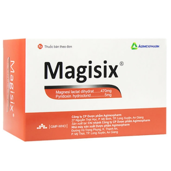 Viên nén Magisix Agimexpharm điều trị các bệnh lý thiếu magie (10 vỉ x 10 viên)