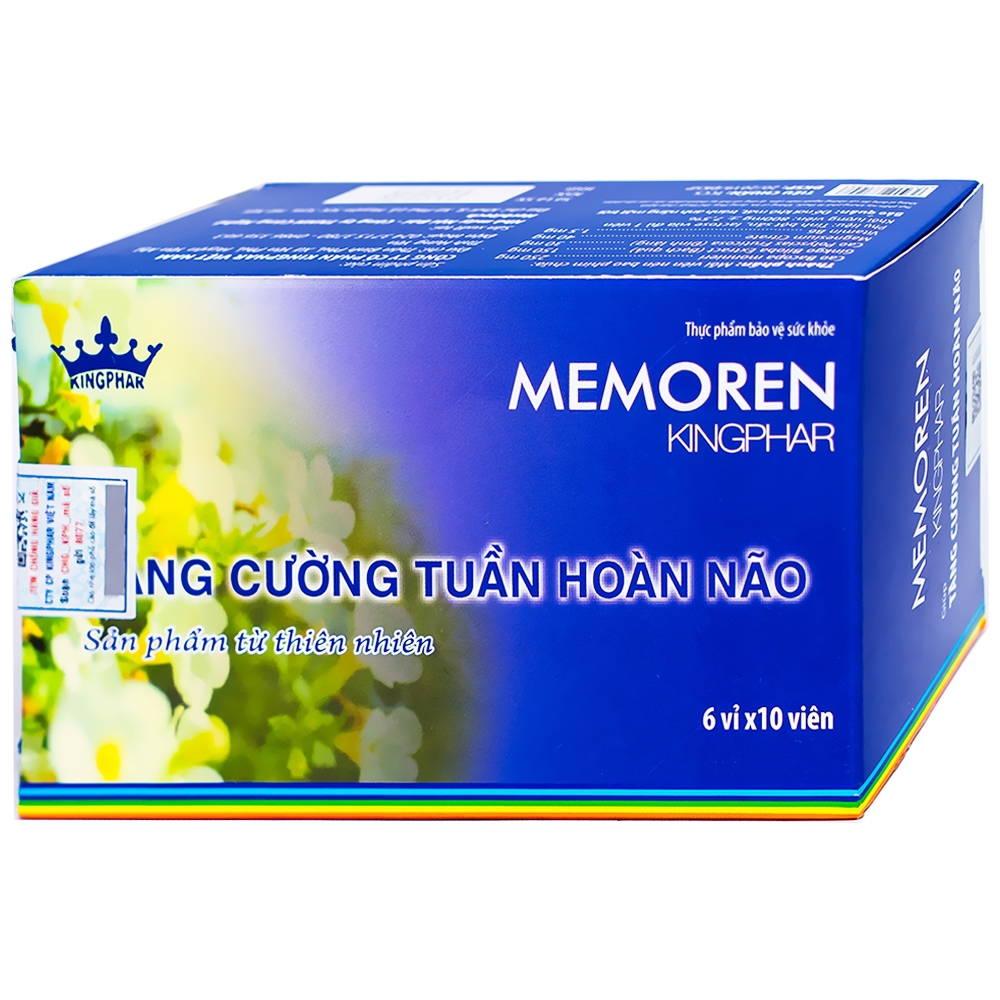 Viên uống Memoren Kingphar giúp tăng cường tuần hoàn não, giảm đau đầu (6 vỉ x 10 viên)