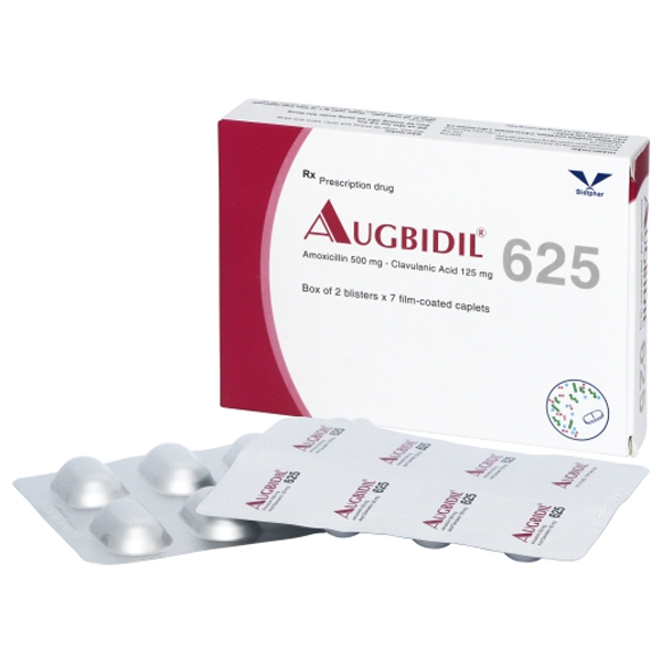 Thuốc Augbidil 625 Bidiphar điều trị nhiễm khuẩn (2 vỉ x 7 viên)