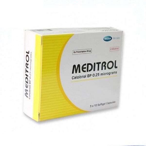 Thuốc Meditrol 0.25mcg MEGA điều trị loãng xương (3 vỉ x 10 viên)