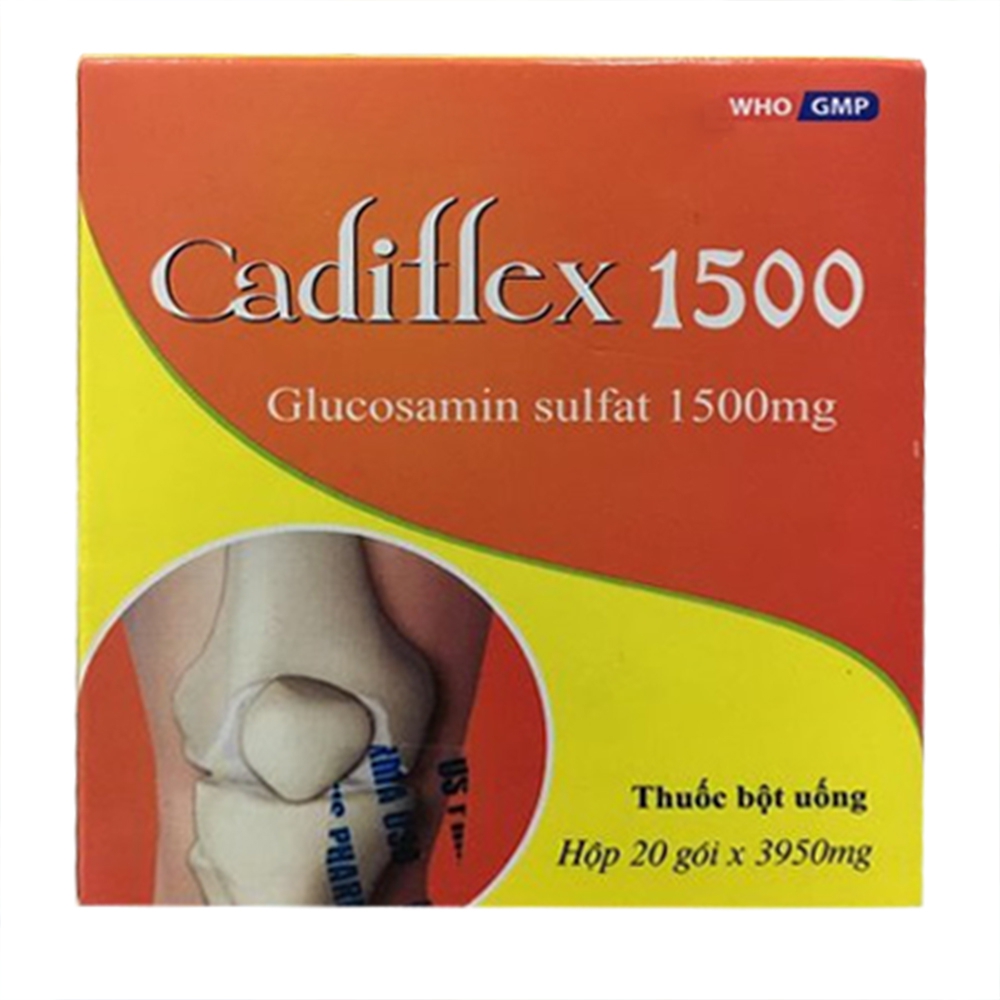 Thuốc bột uống Cadiflex 1500 US Pharma giảm triệu chứng của thoái hóa khớp gối (20 gói x 3950mg)