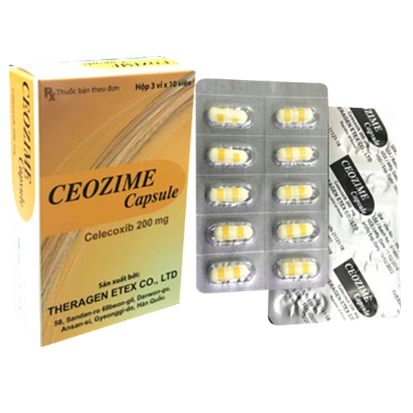 Thuốc Ceozime 200mg Theragen Etex điều trị thoái hóa khớp, viêm khớp dạng thấp (3 vỉ x 10 viên)