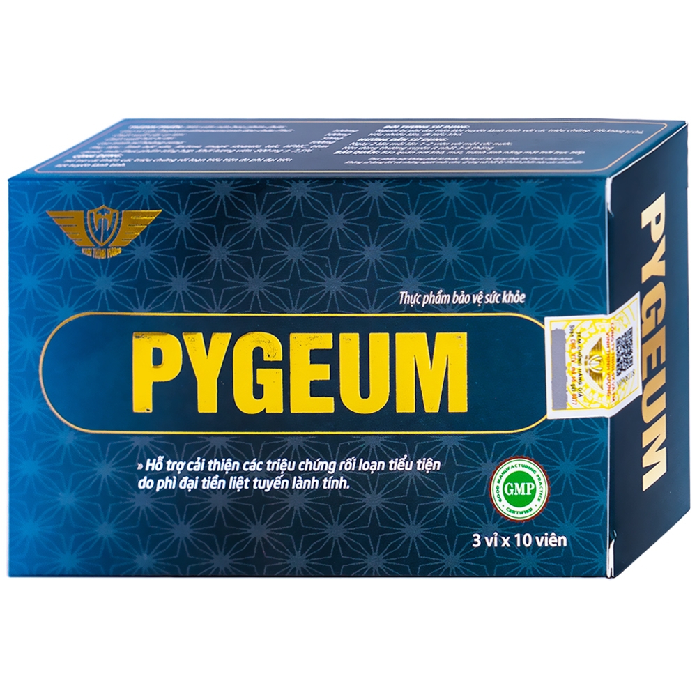 Viên uống Pygeum hỗ trợ điều trị phì đại tuyến tiền liệt (3 vỉ x 10 viên)