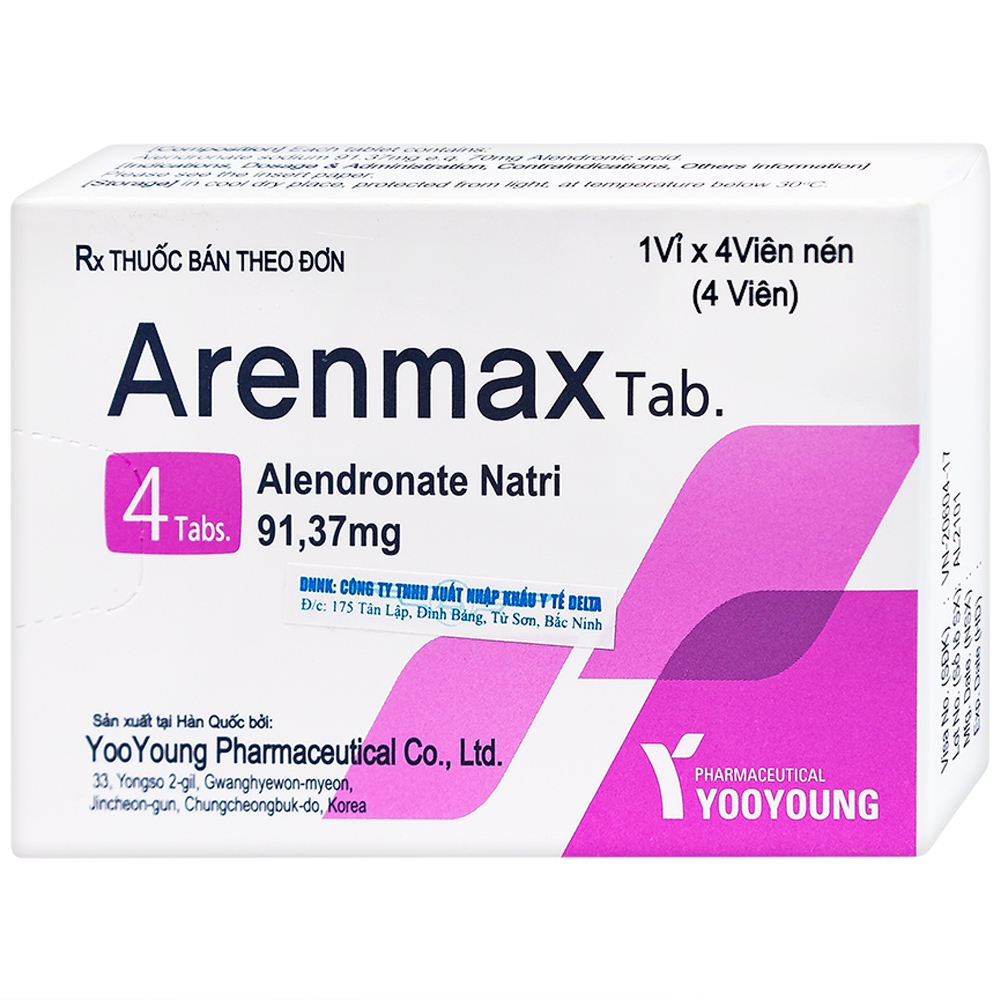 Thuốc Arenmax Tab YooYoung phòng và điều trị loãng xương (1 vỉ x 4 viên)