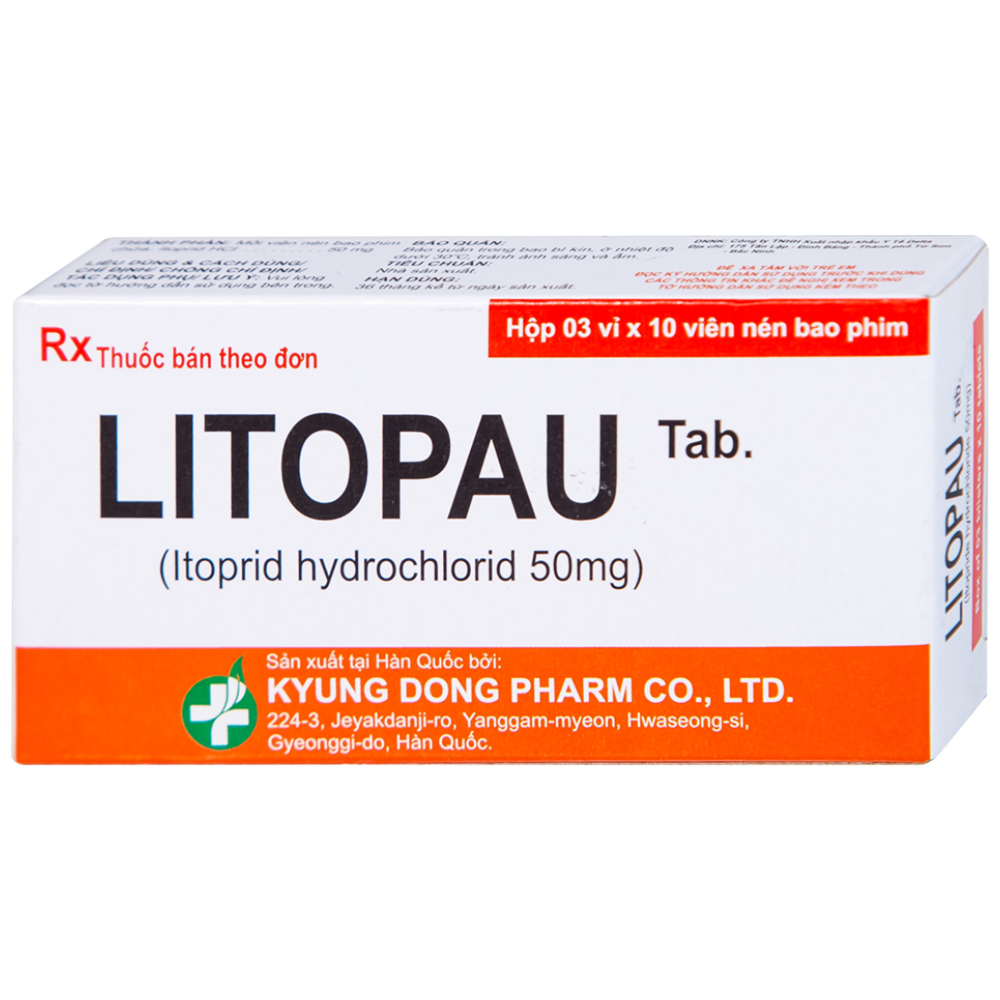 Thuốc Litopau Tab điều trị các triệu chứng viêm dạ dày mãn tính (3 vỉ x 10 viên)