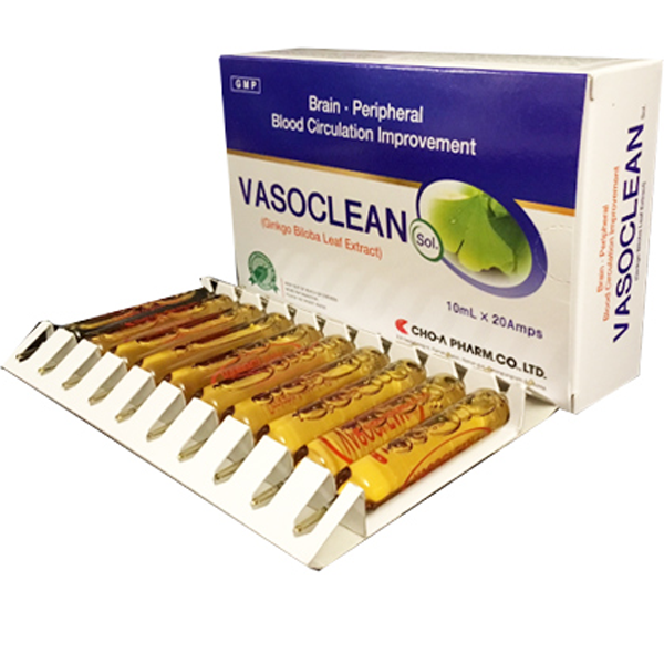 Thuốc Vasoclean Sol 20mg Cho-A điều trị sa sút trí tuệ ở người lớn (20 ống x 10ml)