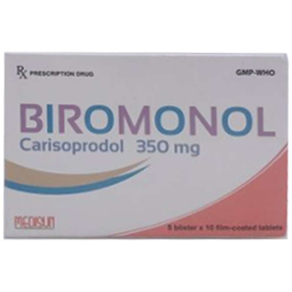 Thuốc Biromonol V-350mg Medisun giảm đau cơ xương cấp tính (5 vỉ x 10 viên)