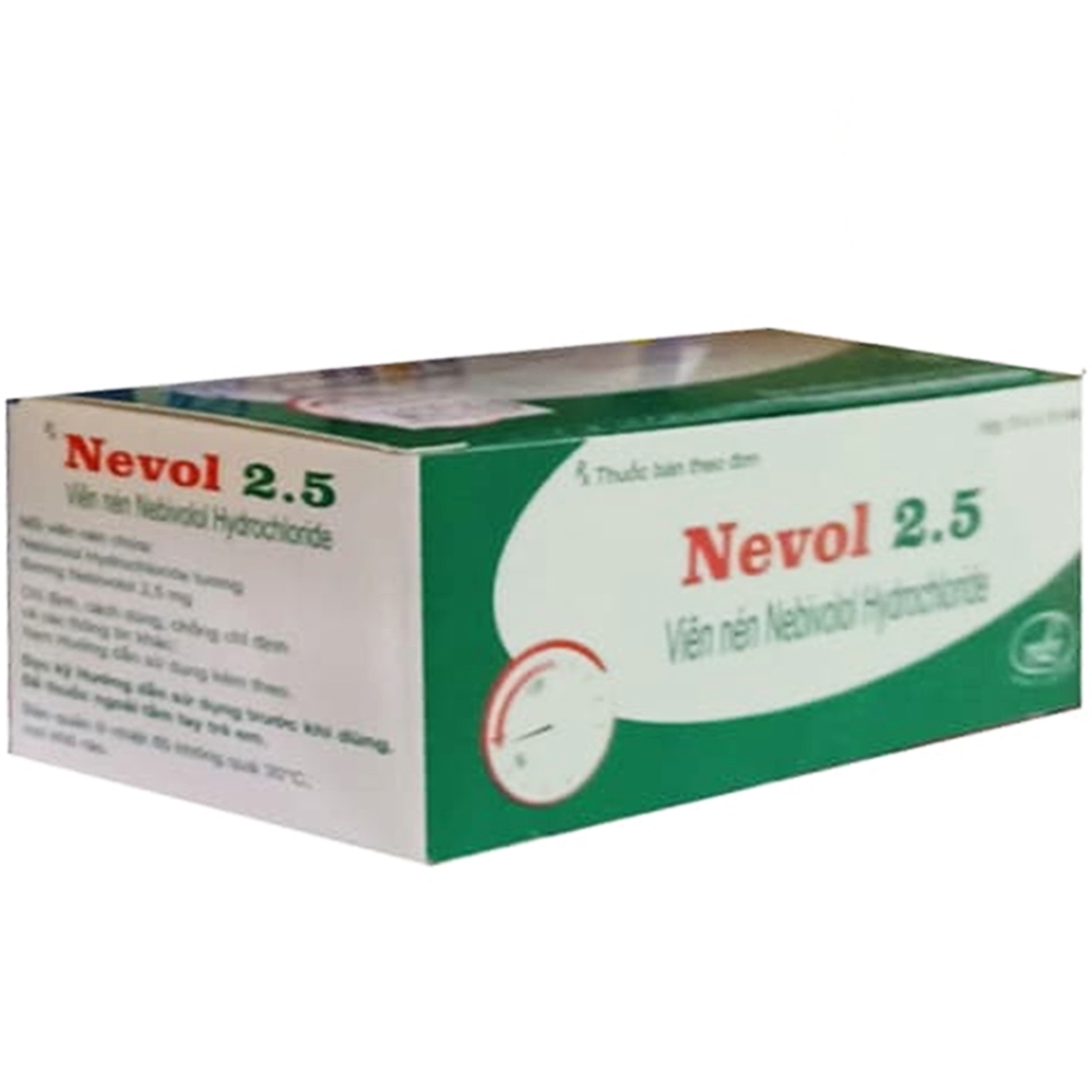 Viên nén Nevol 2.5 Medley Pharma điều trị tăng huyết áp vô căn (10 vỉ x 10 viên) 