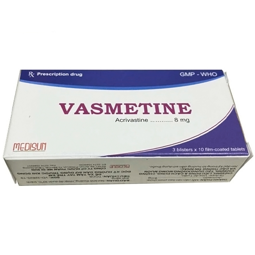 Thuốc Vasmetine Medisun điều trị viêm mũi dị ứng (3 vỉ x 10 viên)