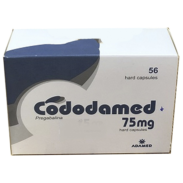 Thuốc Cododamed 75mg Adamed điều trị đau thần kinh, động kinh, rối loạn lo âu lan tỏa (4 vỉ x 14 viên)