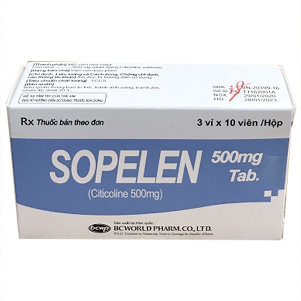 Thuốc Sopelen 500mg BCworld điều trị các rối loạn ý thức (3 vỉ x 10 viên)