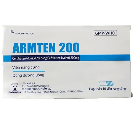 Thuốc Armten 200 Cophavina điều trị nhiễm khuẩn (1 vỉ x 10 viên)