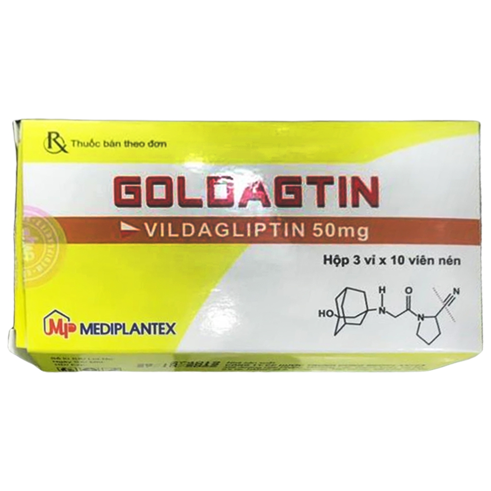 Thuốc Goldagtin V-50mg Mediplantex điều trị đái tháo đường (3 vỉ x 10 viên)