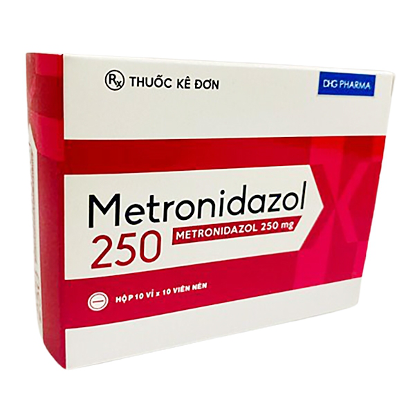 Viên nén Metronidazol 250 DHG Pharma điều trị các chứng nhiễm khuẩn (10 vỉ x 10 viên) 