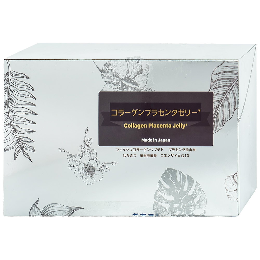 Thạch làm đẹp da Collagen Placenta Jelly Makishokuhin hỗ trợ làm đẹp da, cho làn da sáng mịn (15g x 30 gói)