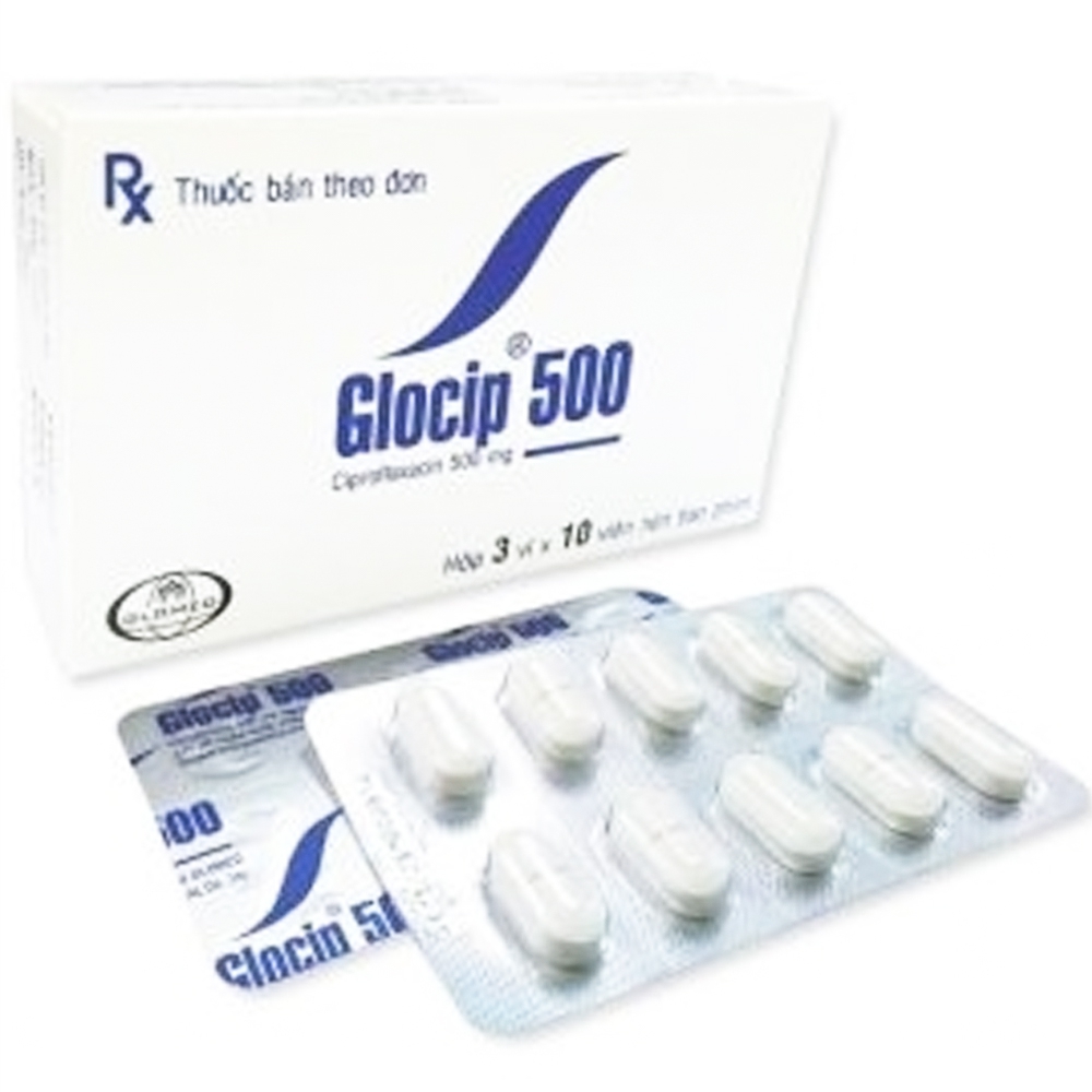 Thuốc Glocip 500 Glomed điều trị nhiễm khuẩn (3 vỉ x 10 viên)