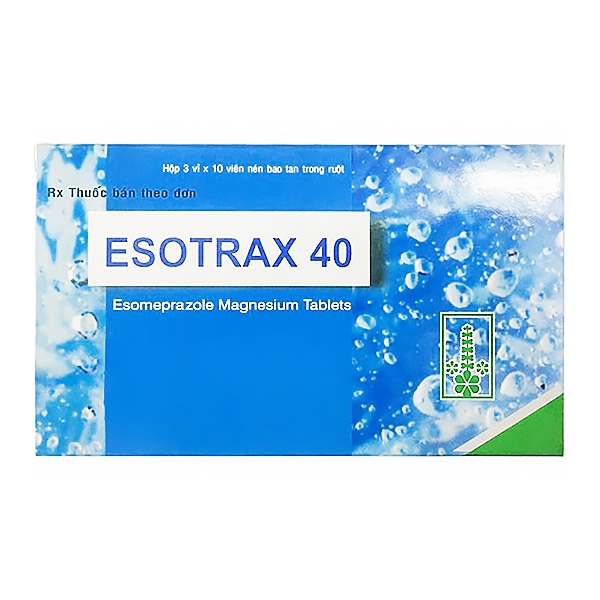 Thuốc Esotrax 40 Mepro điều trị trào ngược dạ dày, thực quản, chữa lành loét tá tràng (3 vỉ x 10 viên)