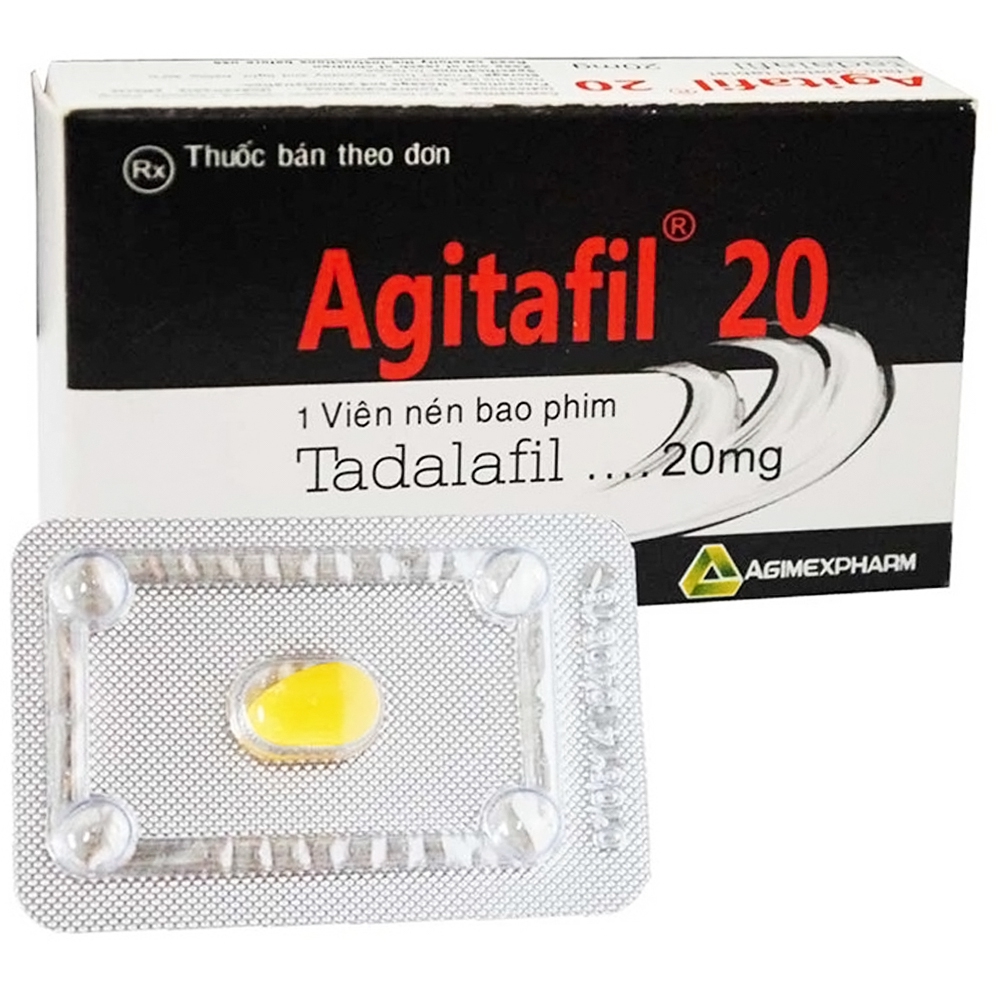 Thuốc Agitafil 20 Agimexpharm điều trị rối loạn cương dương (1 viên)