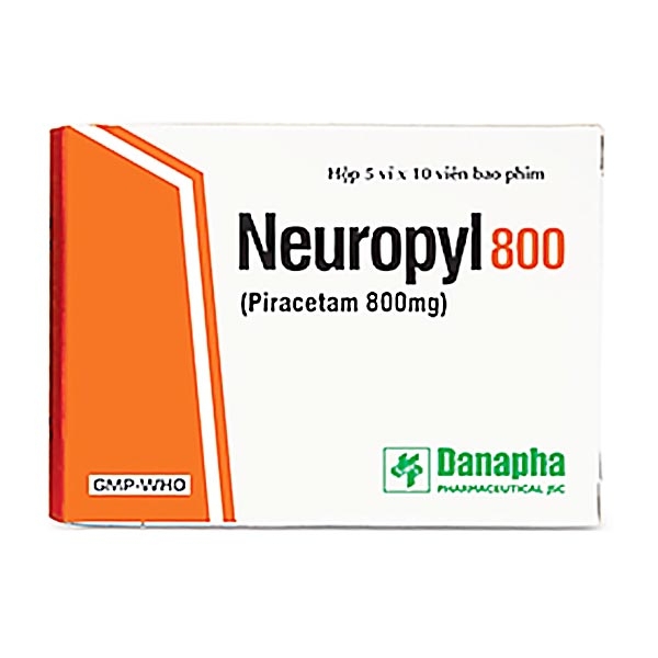 Thuốc Neuropyl 800 Danapha điều trị rung giật cơ có nguồn gốc vỏ não, thiếu máu não, suy giảm nhận thức (5 vỉ x 10 viên)