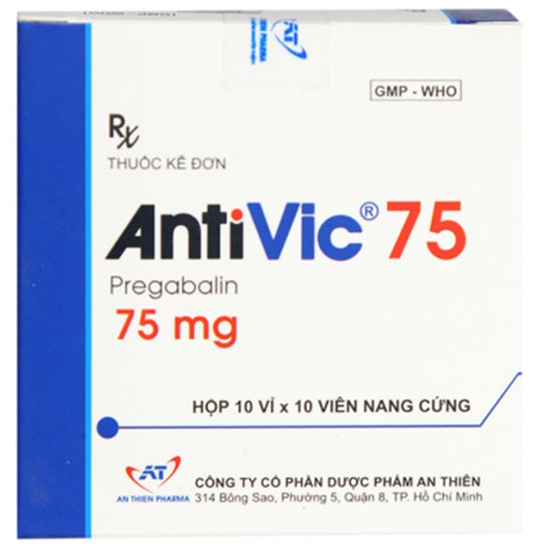 Thuốc Antivic 75 An Thiên điều trị đau thần kinh trung ương và ngoại biên (10 vỉ x 10 viên)