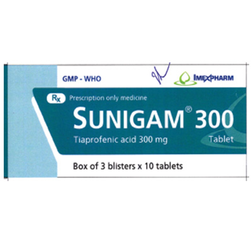 Thuốc Sunigam 300 Imexpharm điều trị viêm khớp dạng thấp, viêm xương khớp (3 vỉ x 10 viên)