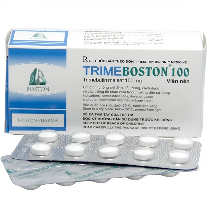 Thuốc Trimeboston 100mg Boston điều trị rối loạn chức năng đường tiêu hóa và ống mật (5 vỉ x 10 viên)