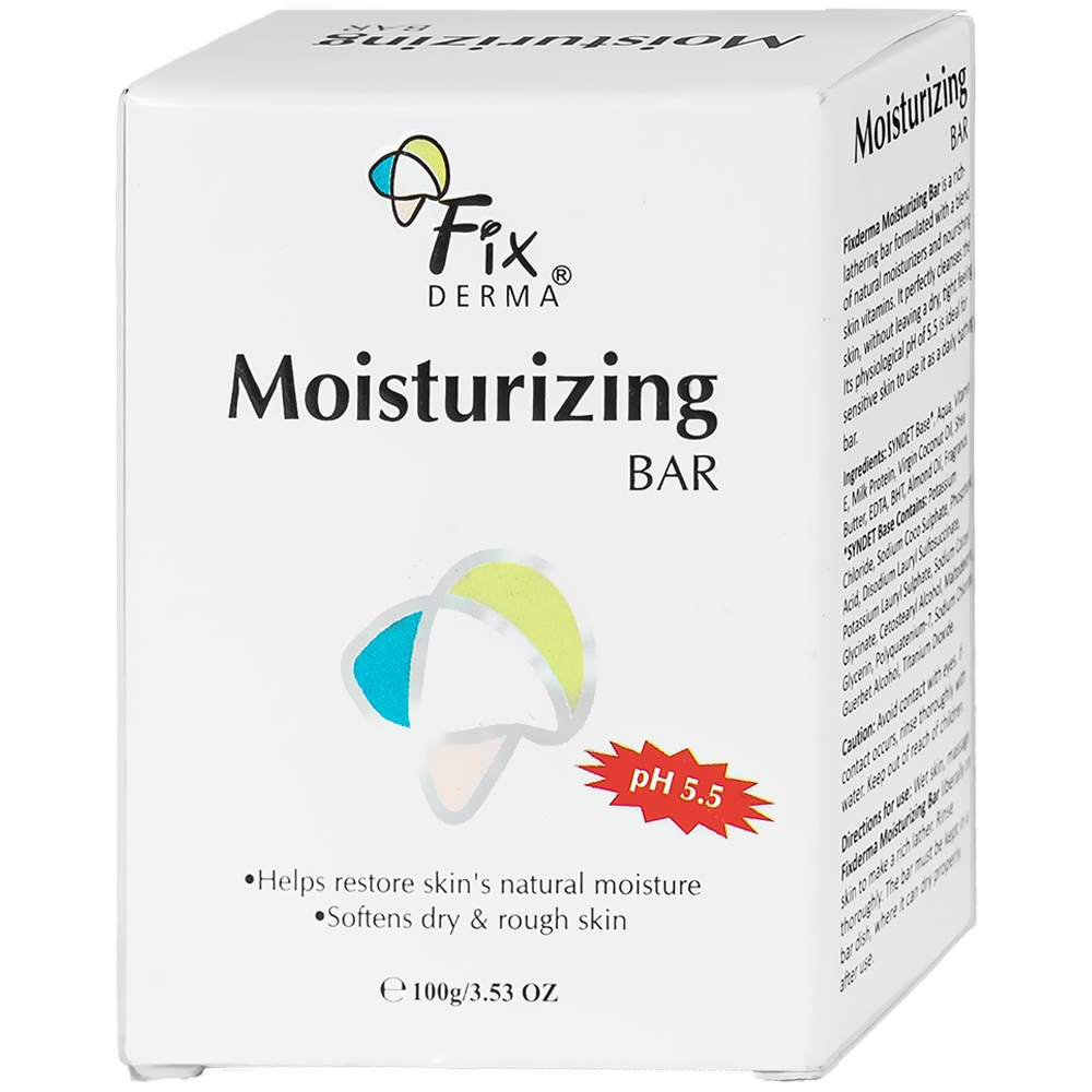 Xà phòng Fixderma Moisturizing Bar làm sạch da, dưỡng da và giữ ẩm làm da mềm mịn (100g)