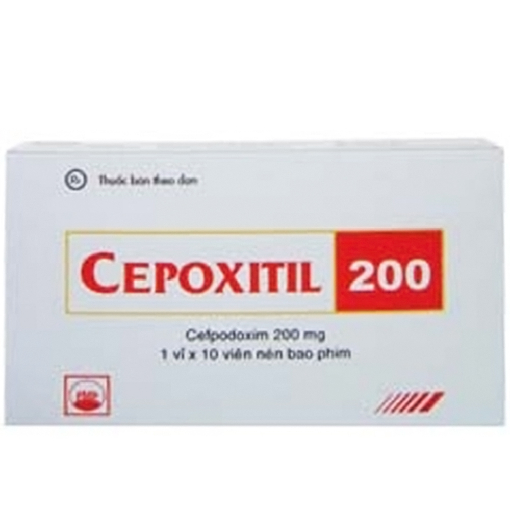 Thuốc Cepoxitil 200 Pymepharco điều trị nhiễm khuẩn (1 vỉ x 10 viên)