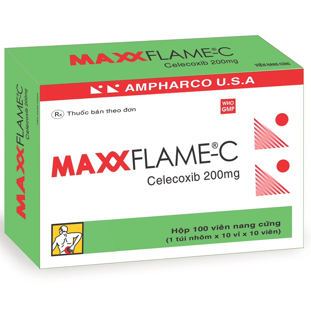 Thuốc Maxxflame-C 200mg Ampharco U.S.A điều trị viêm khớp, thái hóa khớp (10 vỉ x 10 viên)