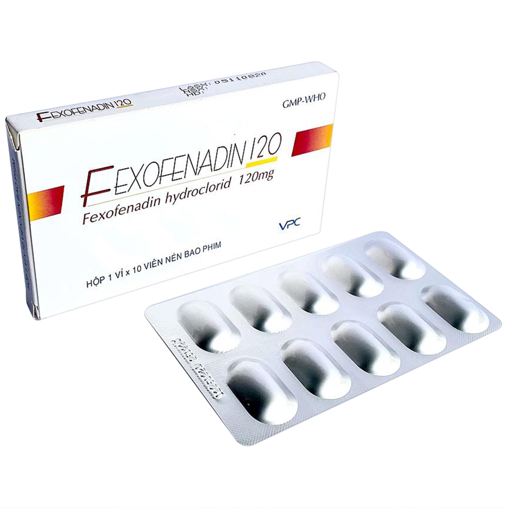 Thuốc Fexofenadin 120 Pharimexco điều trị viêm mũi dị ứng theo mùa (1 vỉ x 10 viên)