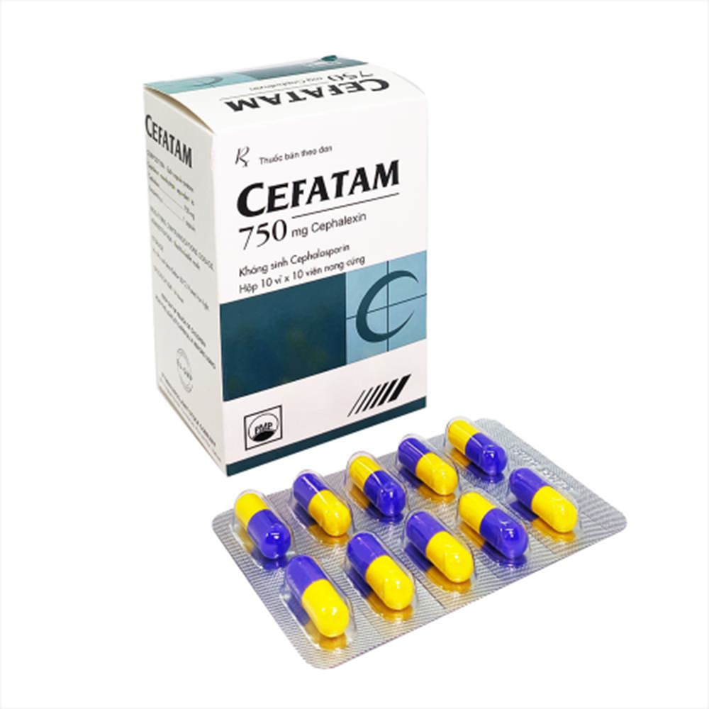 Thuốc Cefatam 750mg Pymepharco điều trị nhiễm khuẩn (10 vỉ x 10 viên)