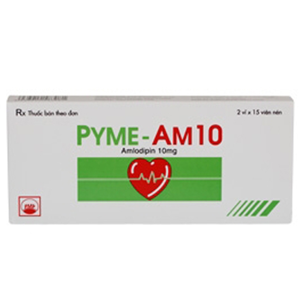 Thuốc Pyme-AM10 Pymepharco điều trị tăng huyết áp vô căn (2 vỉ x 15 viên)