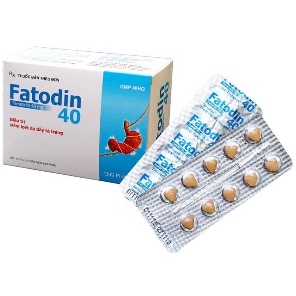 Thuốc Fatodin 40 DHG điều trị viêm loét dạ dày - tá tràng (10 vỉ x 10 viên)