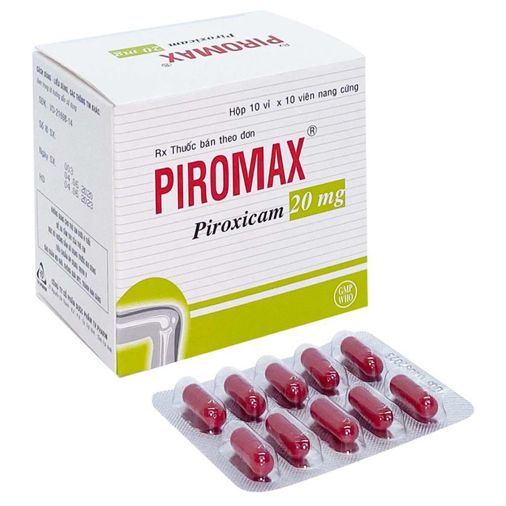 Thuốc Piromax 20mg TV.Pharm điều trị và giảm đau viêm xương khớp (10 vỉ x 10 viên) 