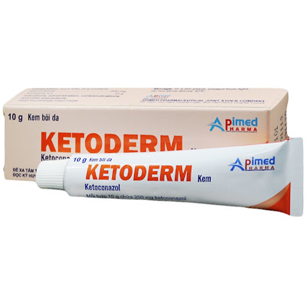 Kem bôi da Ketoderm 10g Apimed điều trị nhiễm nấm ngoài da ở thân, bẹn ...