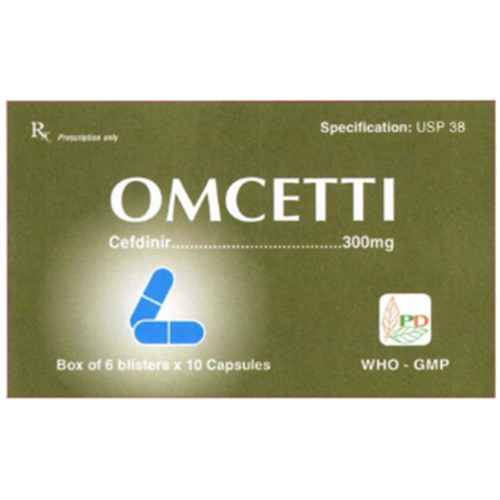 Thuốc Omcetti 300mg Phương Đông điều trị viêm phế quản mạn, viêm xoang cấp (1 vỉ x 10 viên)