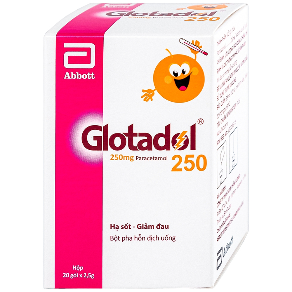 Thuốc bột Glotadol 250 được sản xuất bởi công ty nào?
